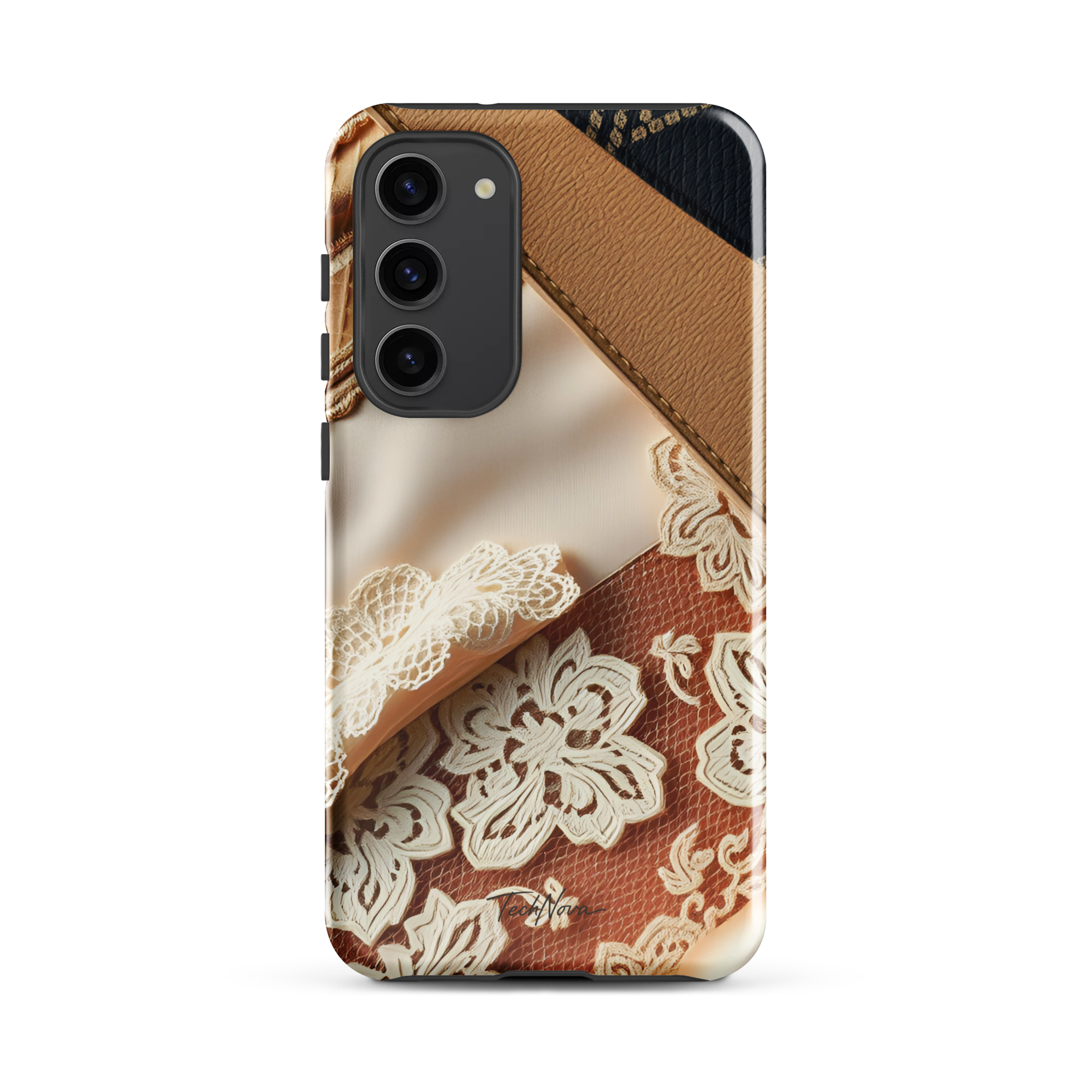 Coque Samsung TechNova Couture Signature - Protection premium haute couture double couche avec charge par induction