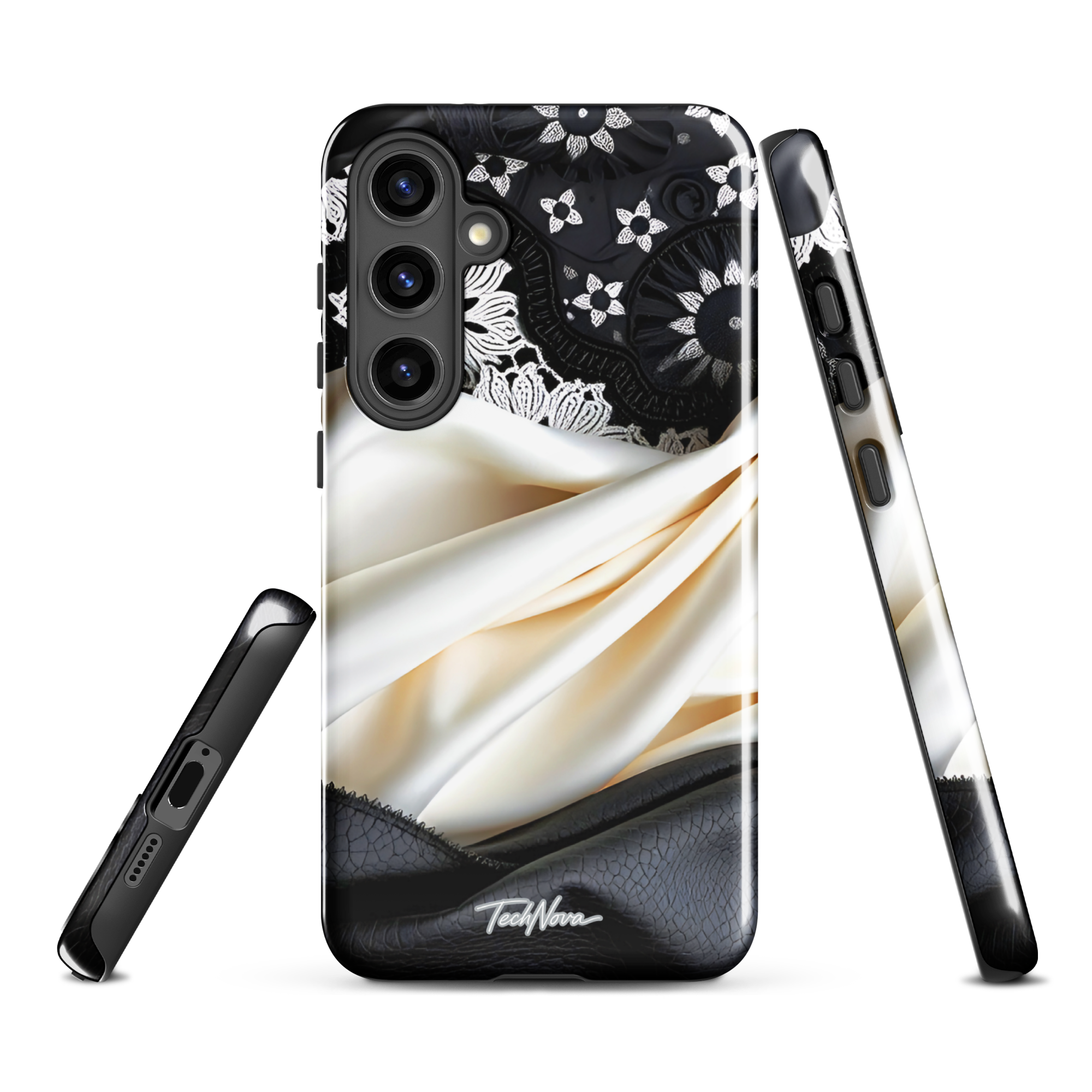 Coque Samsung TechNova Couture Signature - Protection premium haute couture double couche avec charge par induction