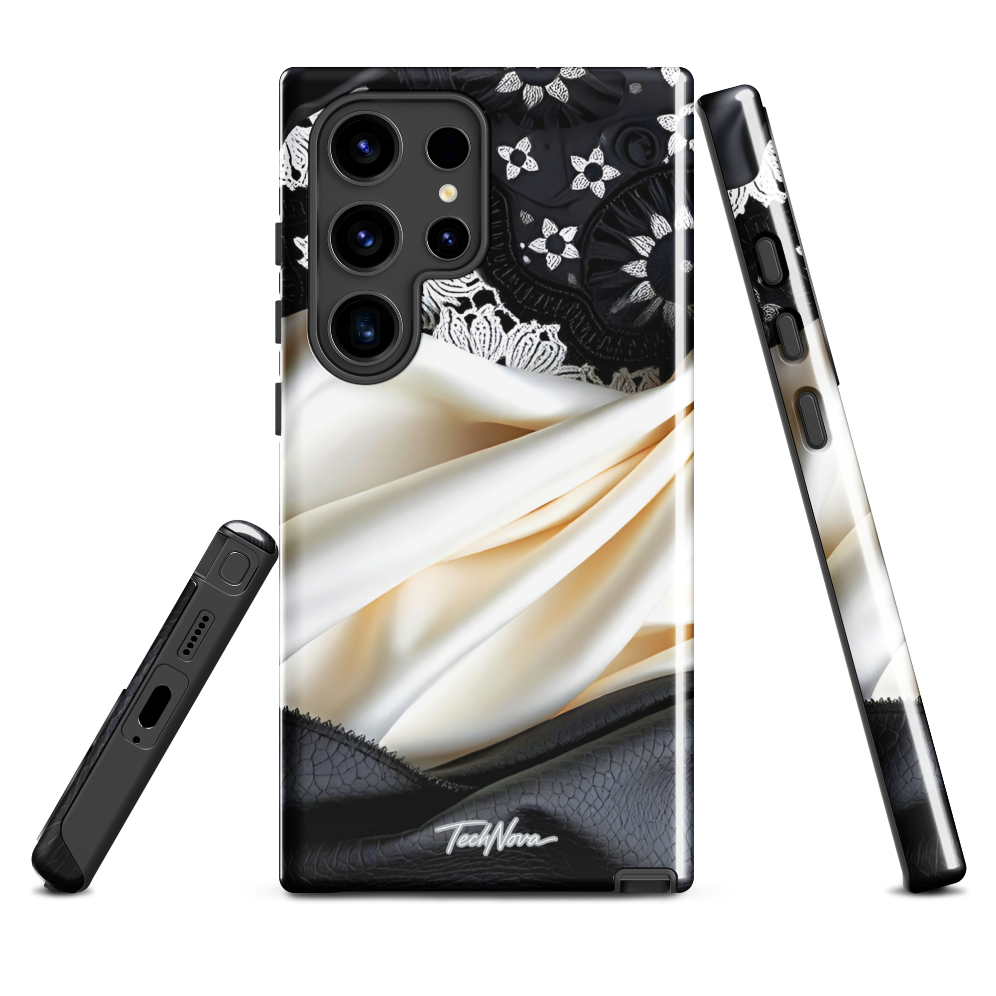 Coque Samsung TechNova Couture Signature - Protection premium haute couture double couche avec charge par induction