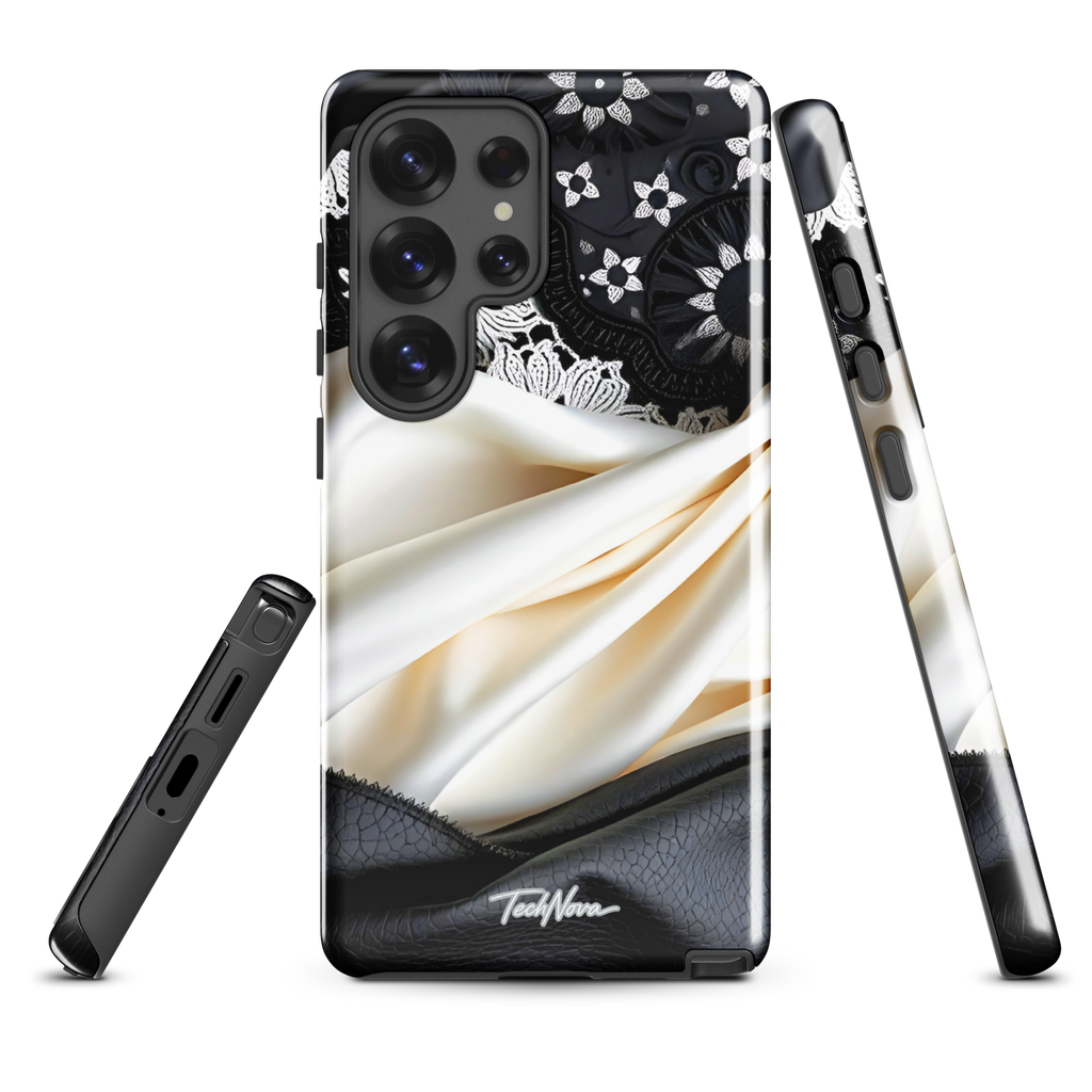 Coque Samsung TechNova Couture Signature - Protection premium haute couture double couche avec charge par induction