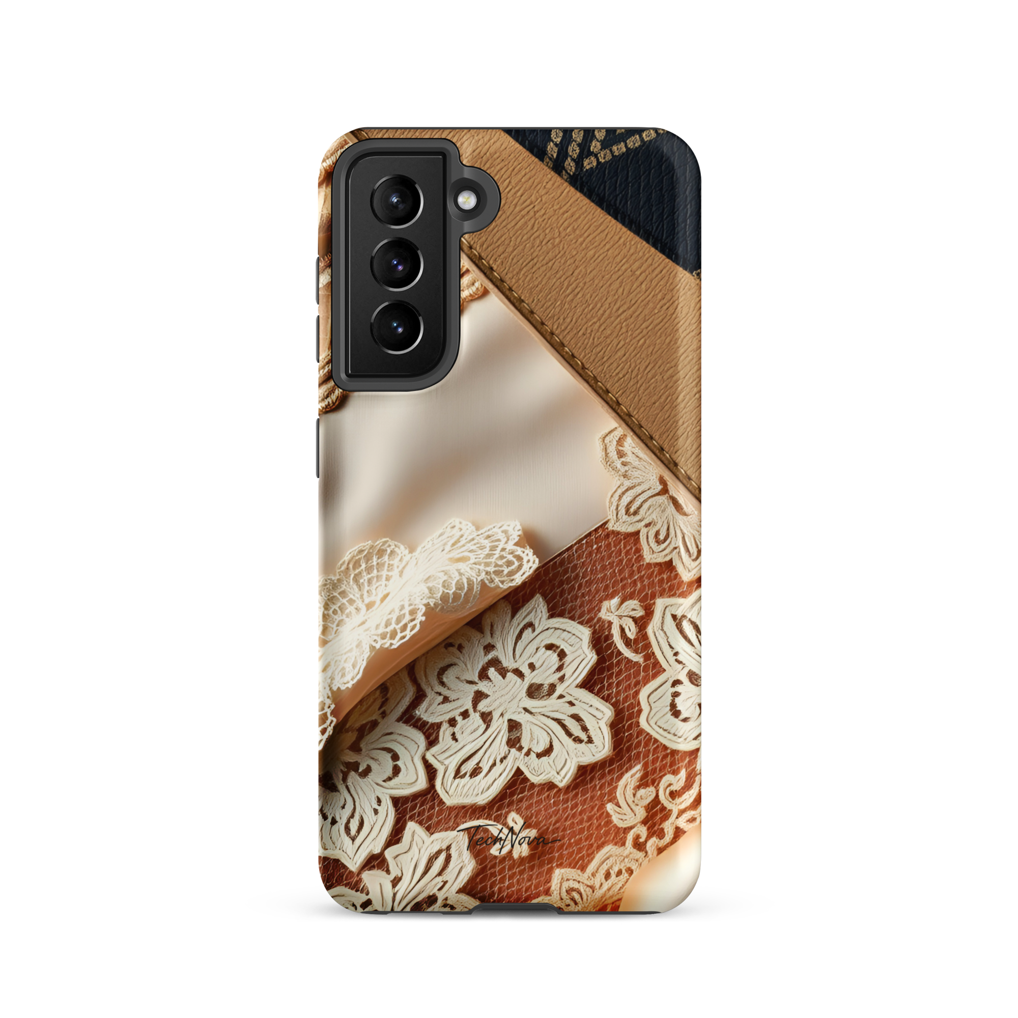 Coque Samsung TechNova Couture Signature - Protection premium haute couture double couche avec charge par induction