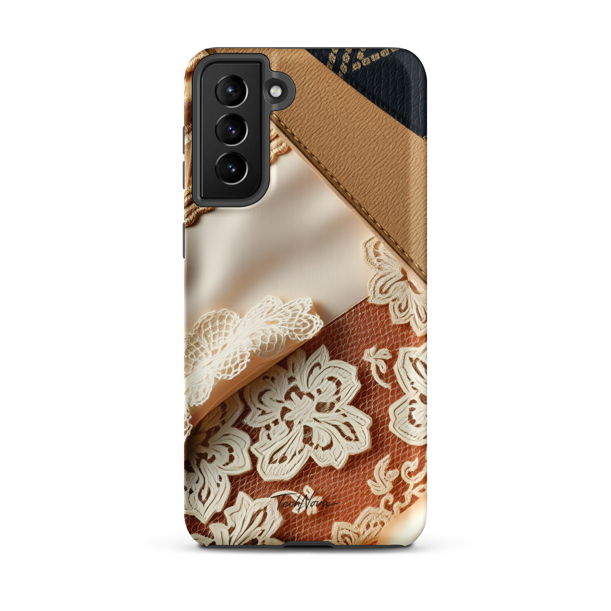 Coque Samsung TechNova Couture Signature - Protection premium haute couture double couche avec charge par induction