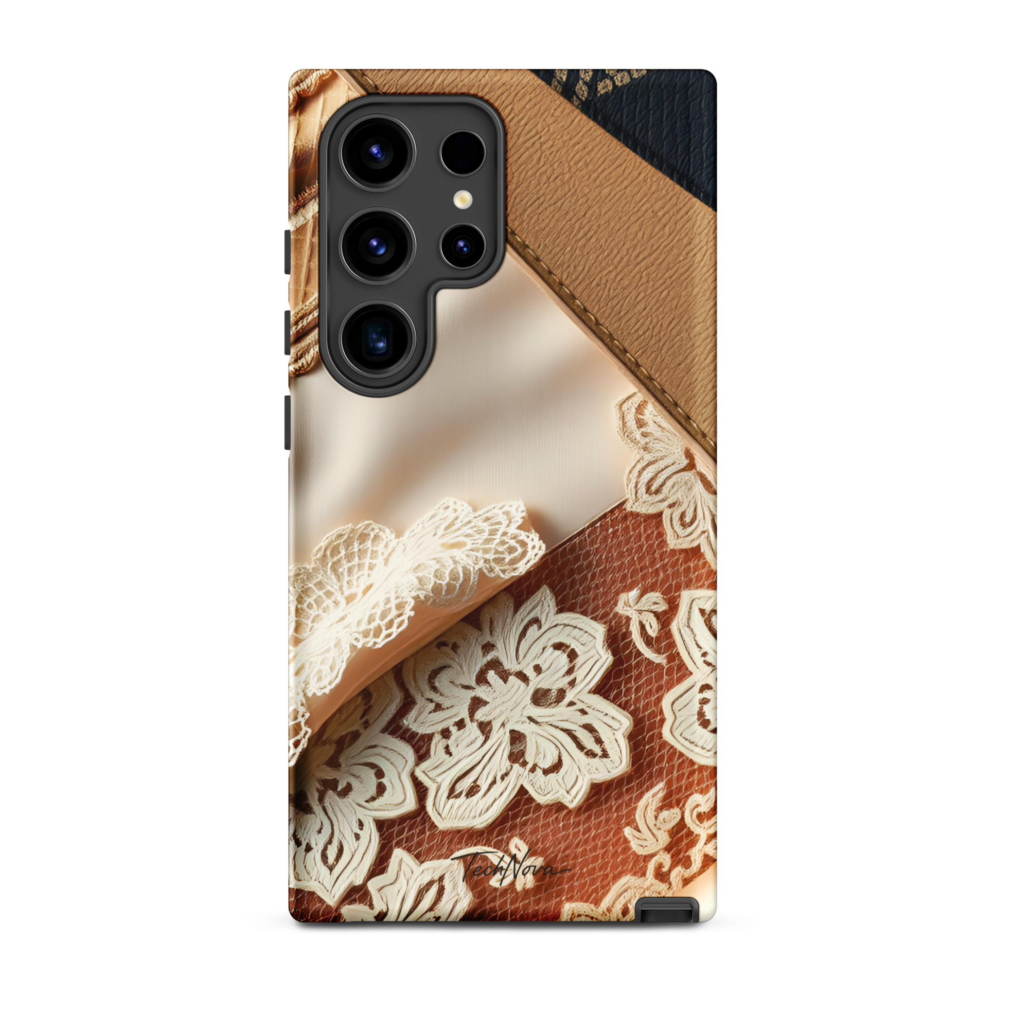 Coque Samsung TechNova Couture Signature - Protection premium haute couture double couche avec charge par induction